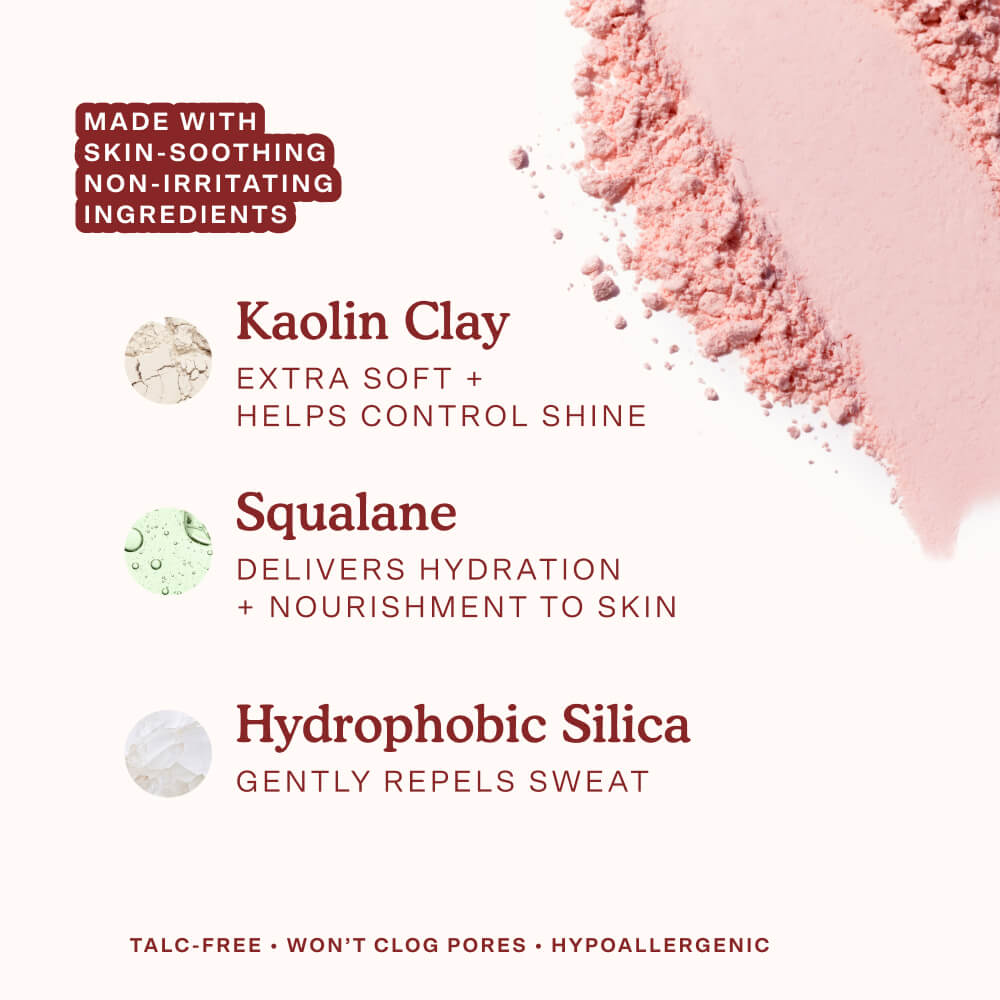 Shade: Palisades Pink [The Tower 28 Beauty GetSet Blur + Set Pressed Powder is made with skin-soothing ingredients such as Kaolin Clay, Squalane, and Hydrophobic Silica. Image features Palisades Pink.]