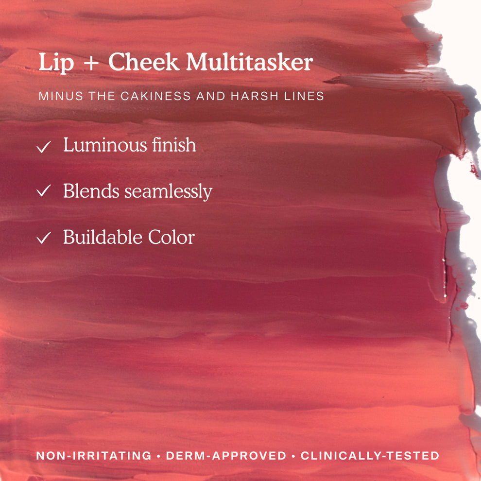 [Shared: Lip+Cheek Multitasker that creates a luminous finish, blends seamlessly, and has buildable color.