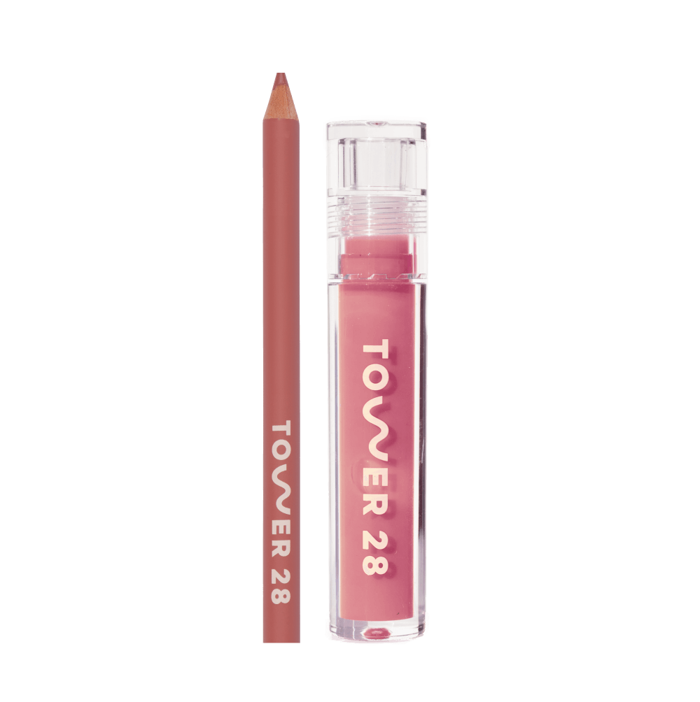 Shade: Oneliner in Check Me Out + ShineOn Lip Jelly in Pistachio [Shown is the Nude Pink Duo]