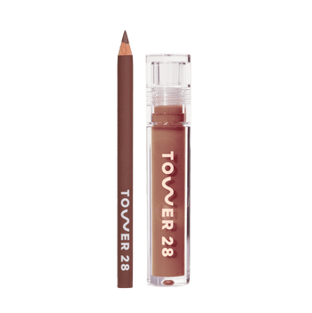 Shade: Oneliner in Draw Me + ShineOn Lip Jelly in Almond [Shown is the Chocolate Brown Duo]