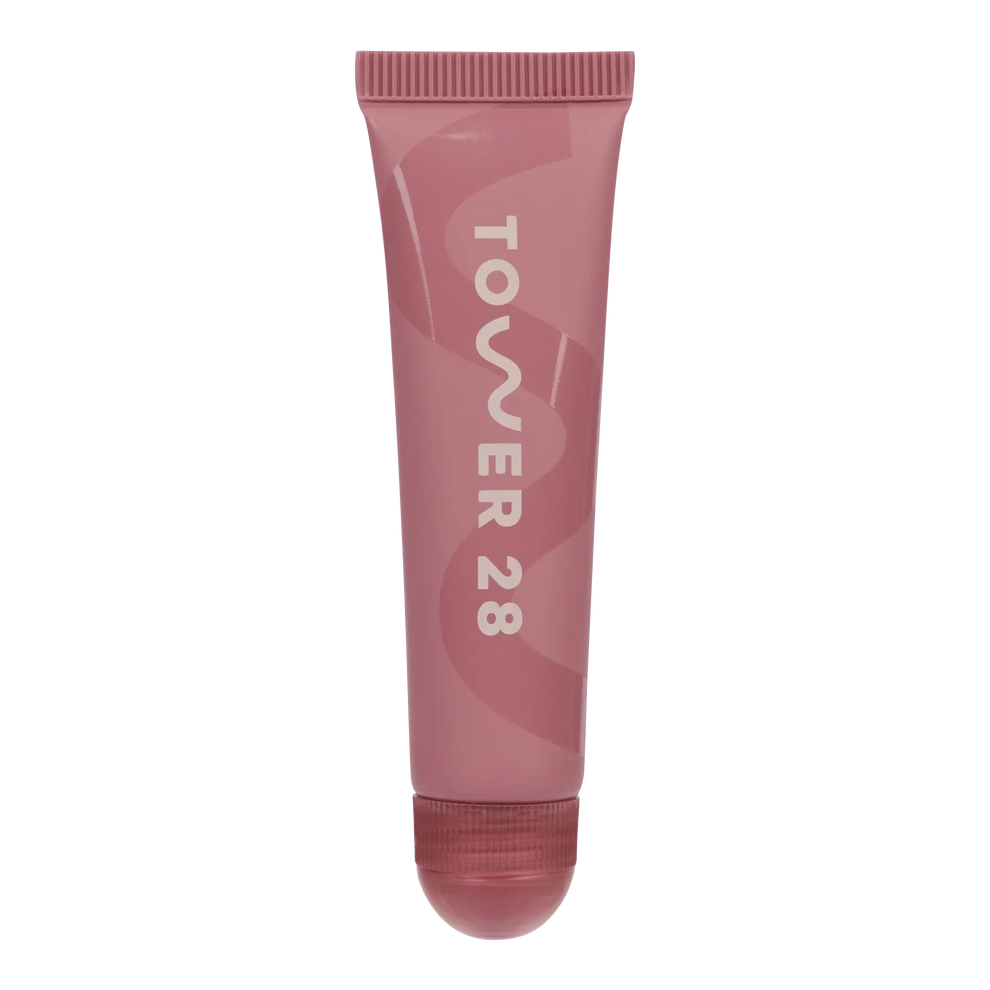 The Tower 28 Beauty LipSoftie® Lip Treatment in the shade Sugar Plum