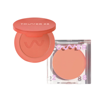 GetSet™ Matte Powder Blush in Culver Crush and BeachPlease Cream Blush in Rush Hour [The Tower 28 Beauty Cheeky Duo in Peachy Cheeks]