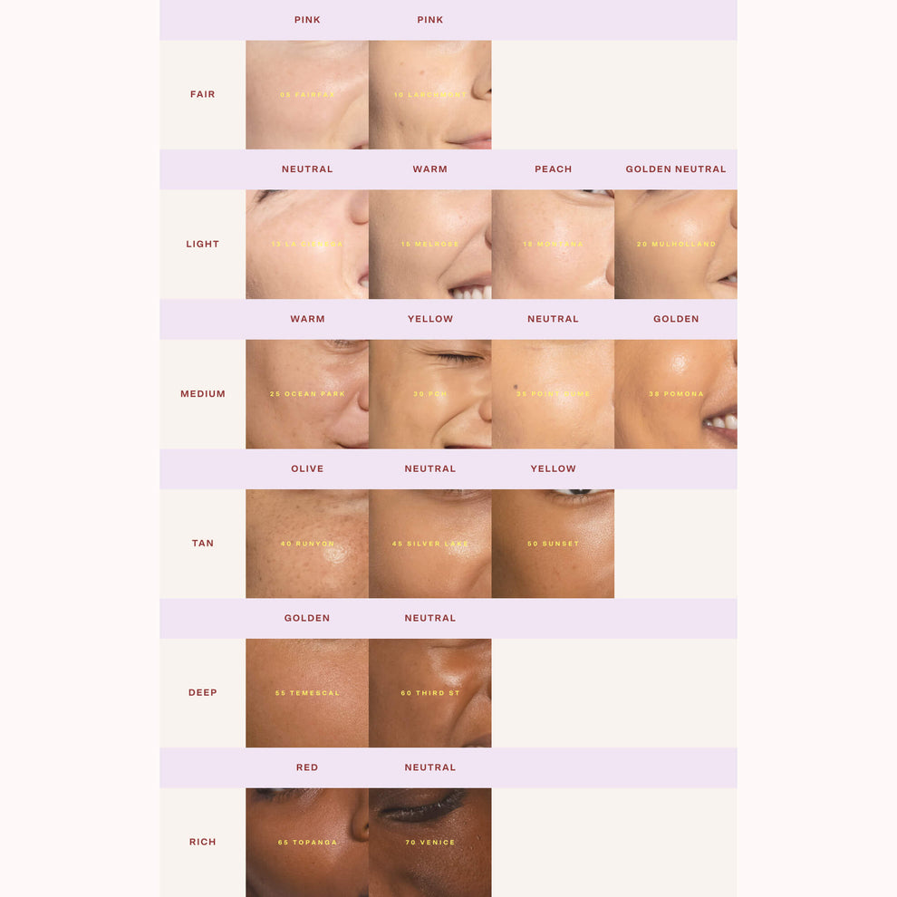 [Shared: Tower 28's Everyday Base-ics Set includes SunnyDays™ SPF 30 provides light-medium buildable coverage and UV protection, as well as Swipe Serum Concealer covers dark circles, redness, and blemishes with a skin-like natural finish. Our shade ranges for SunnyDays SPF 30 range from Fair to Rich skin tones.